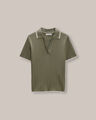 Polo Cropped De Punto Verde,OLIVO MEDIO